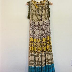 ZARA Women’s Boho Maxi Dress Multicolor Print Size M New without tags